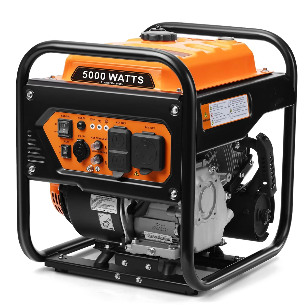 Oxseryn 5000-Watts Portable Inverter Generator, Gas Generator for Home Backup, 30A Outlet, RV Ready, ECO Mode, 60Lbs, EPA Compliment